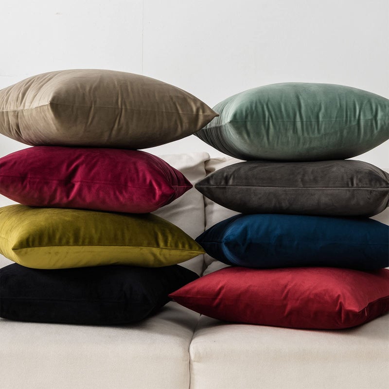 QUAFOO Ash Couch Velvet Throw Pillow Covers 26x26 inch Set of 2 with Zipper Decorative Luxury Soft Solid Rectangle Cushion Covers Case for Sofa Bed Living Room Car - Image 5